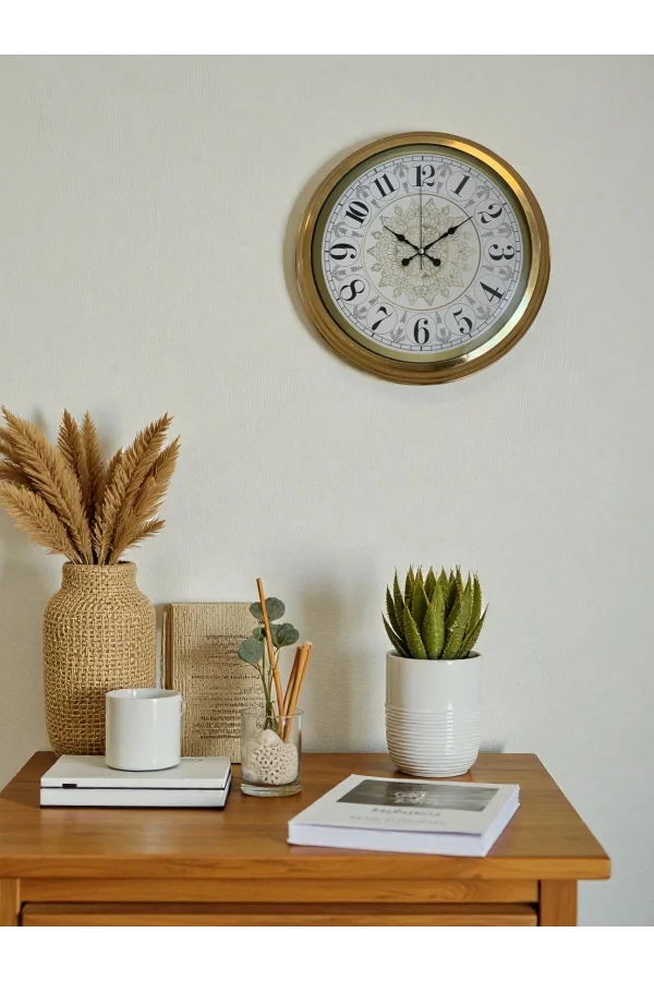 Zentime 40 Cm Gold Lüks Duvar Saati