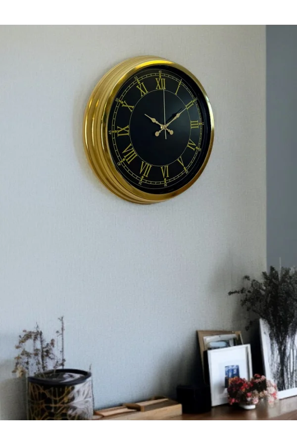 Zentime 40 Cm Gold Lüks Duvar Saati
