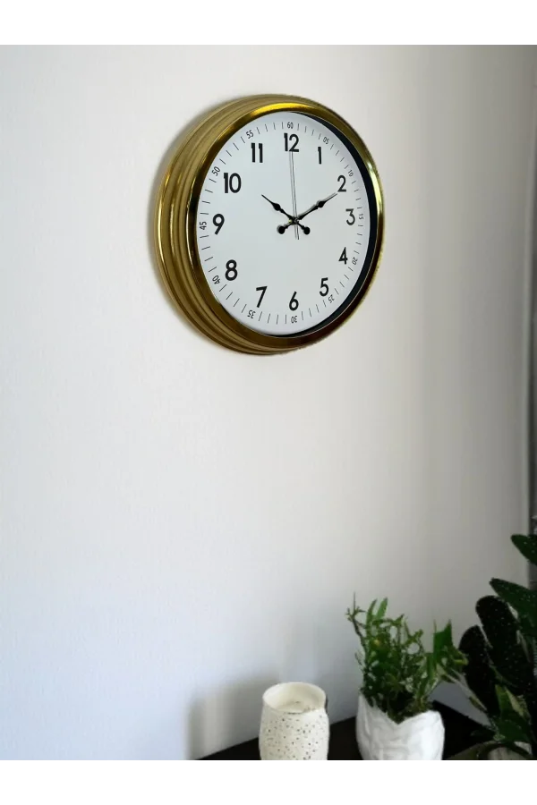 Zentime 40 Cm Gold Lüks Duvar Saati