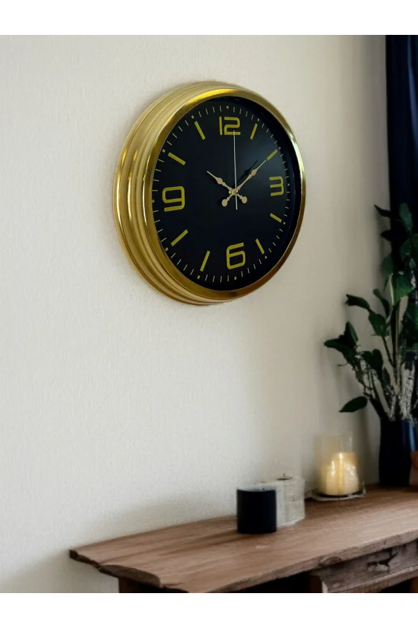 Zentime 40 Cm Gold Lüks Duvar Saati