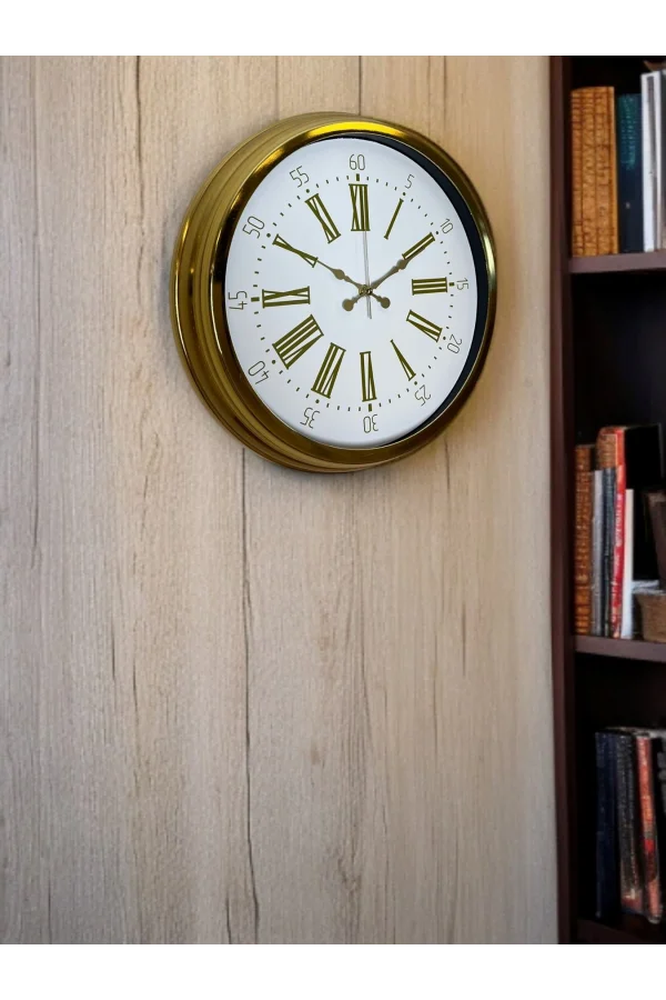 Zentime 40 Cm Gold Lüks Duvar Saati