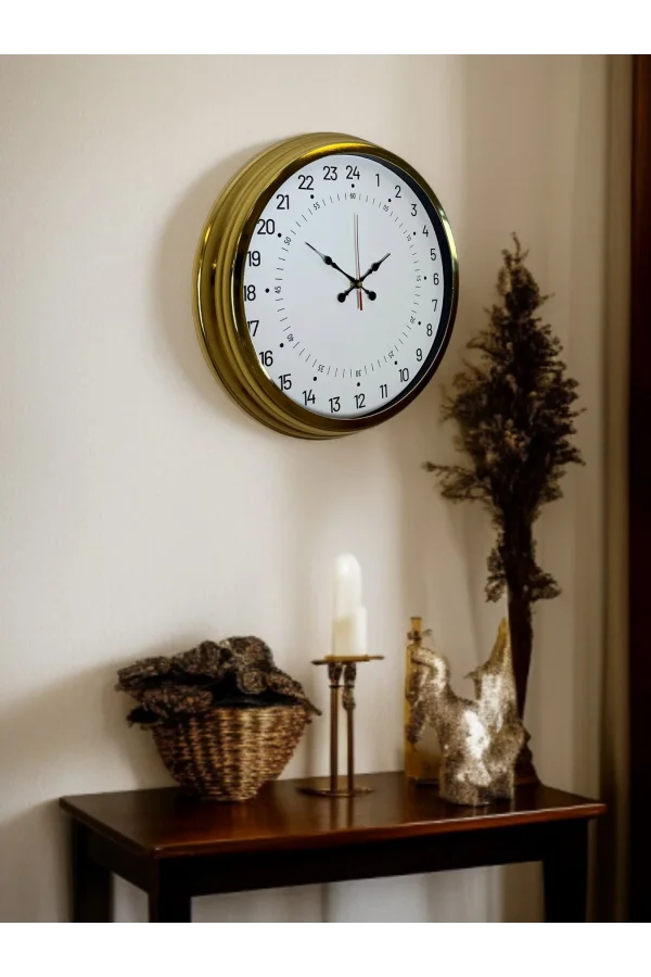 Zentime 40 Cm Gold Lüks Duvar Saati