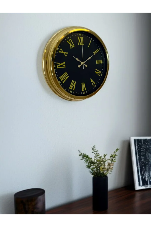 Zentime 40 Cm Gold Lüks Duvar Saati