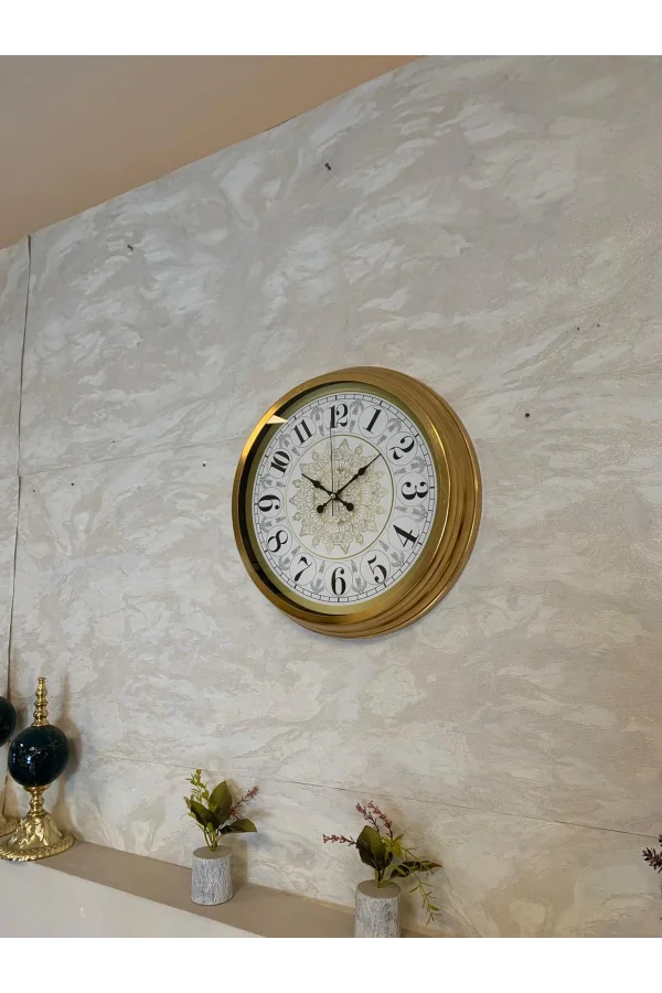 Zentime 40 Cm Gold Lüks Duvar Saati