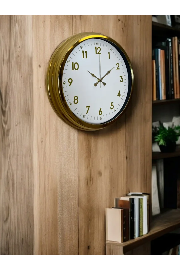 Zentime 40 Cm Gold Lüks Duvar Saati