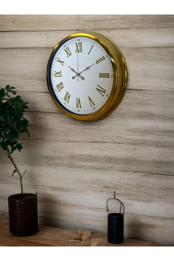 Zentime 40 Cm Gold Lüks Duvar Saati