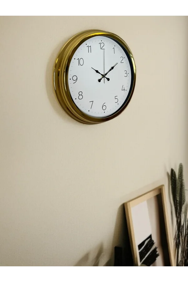 Zentime 40 Cm Gold Lüks Duvar Saati