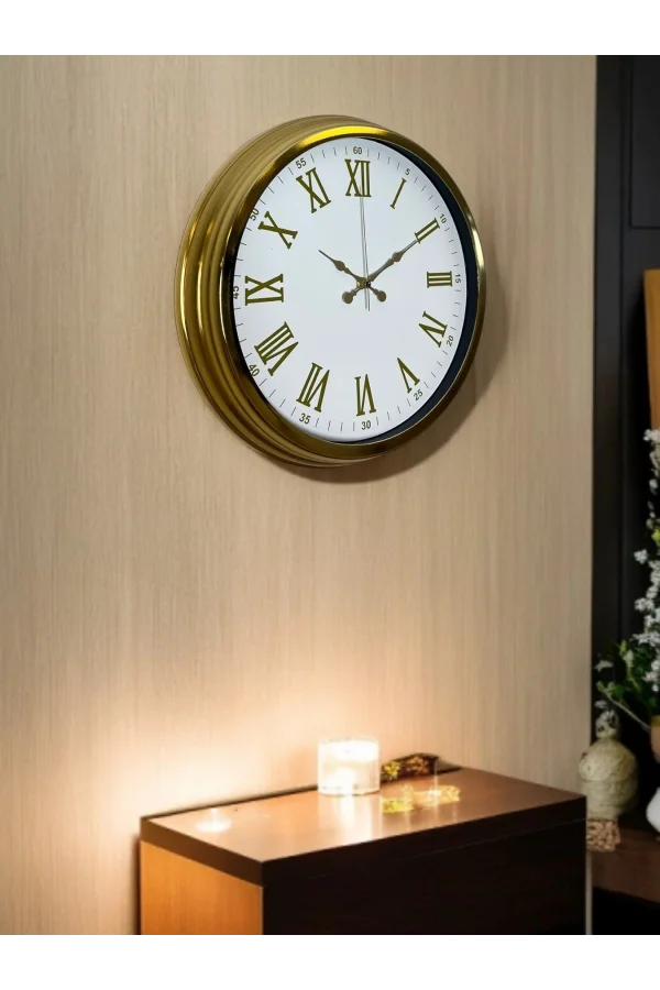 Zentime 40 Cm Gold Lüks Duvar Saati
