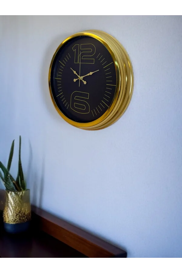 Zentime 40 Cm Gold Lüks Duvar Saati