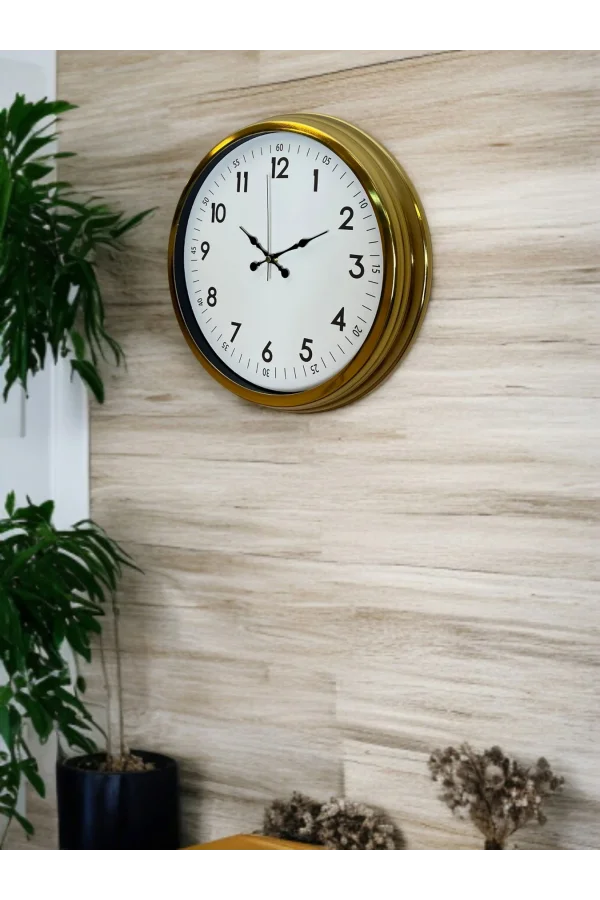 Zentime 40 Cm Gold Lüks Duvar Saati
