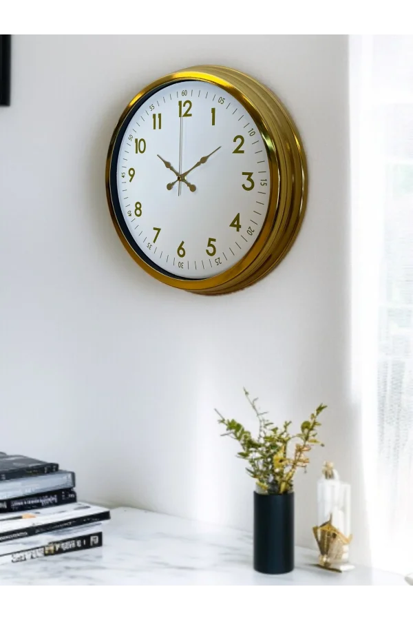 Zentime 40 Cm Gold Lüks Duvar Saati