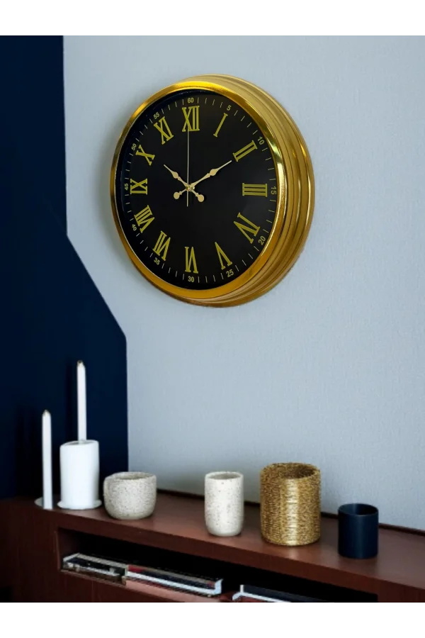 Zentime 40 Cm Gold Lüks Duvar Saati