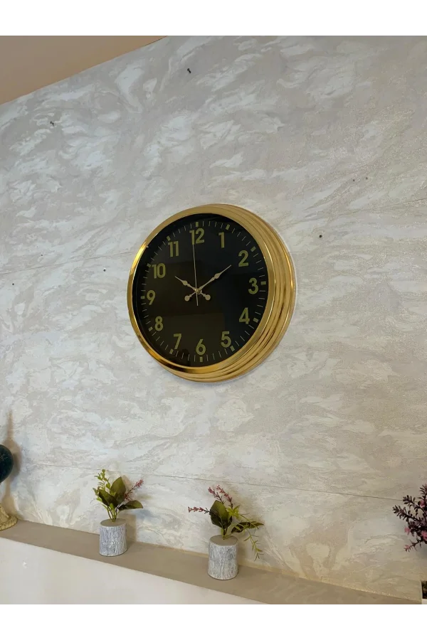 Zentime 40 Cm Gold Lüks Duvar Saati