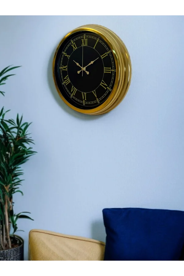 Zentime 40 Cm Gold Lüks Duvar Saati