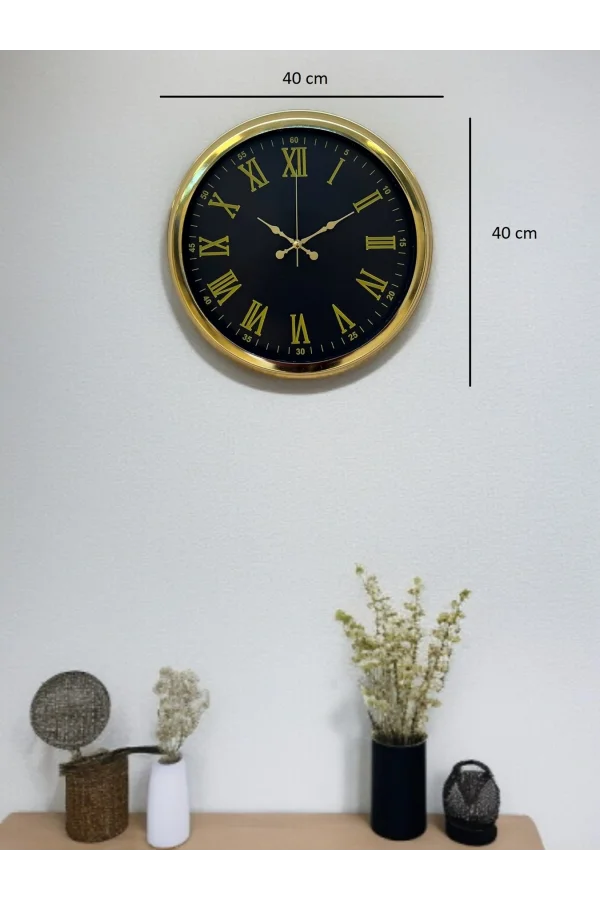 Zentime 40 Cm Gold Lüks Duvar Saati