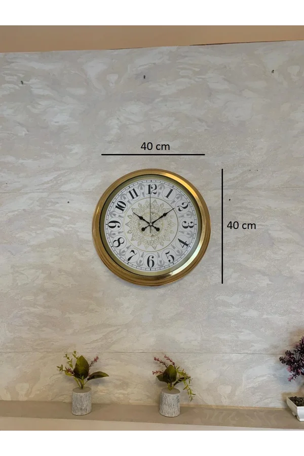 Zentime 40 Cm Gold Lüks Duvar Saati