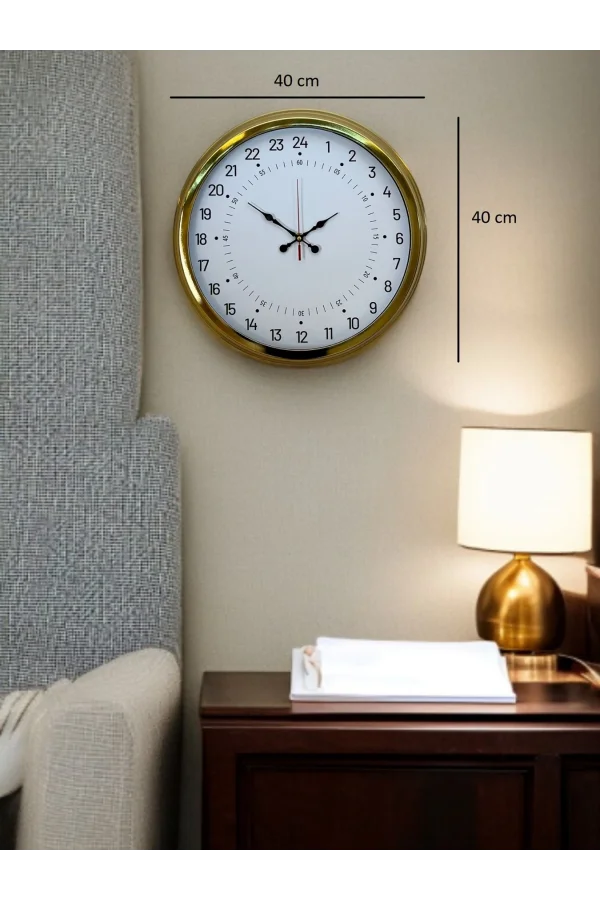 Zentime 40 Cm Gold Lüks Duvar Saati