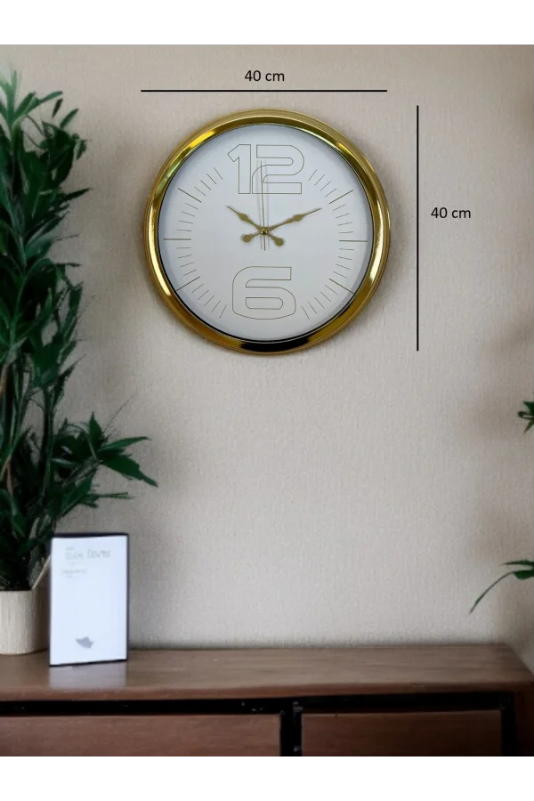 Zentime 40 Cm Gold Lüks Duvar Saati
