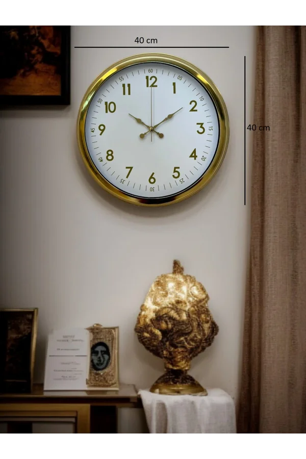 Zentime 40 Cm Gold Lüks Duvar Saati