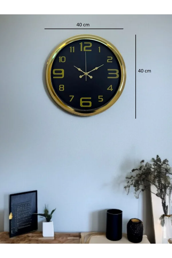Zentime 40 Cm Gold Lüks Duvar Saati