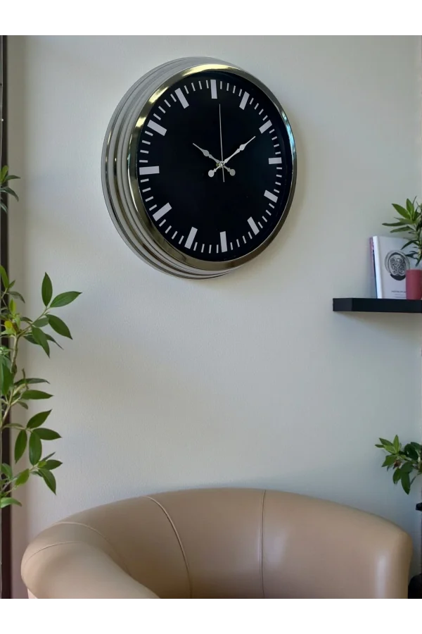 Zentime 40 Cm Krom Şık Duvar Saati