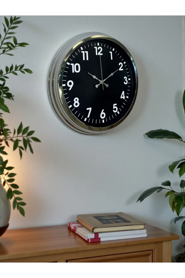 Zentime 40 Cm Krom Şık Duvar Saati