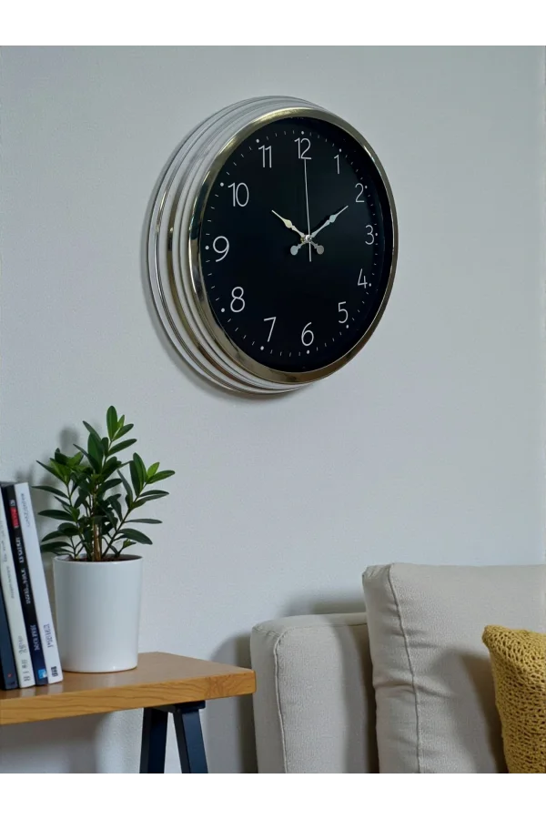 Zentime 40 Cm Krom Şık Duvar Saati