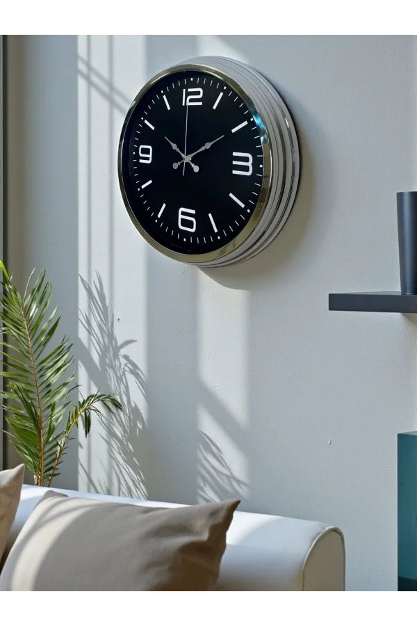 Zentime 40 Cm Krom Şık Duvar Saati