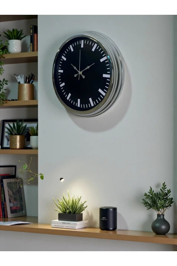 Zentime 40 Cm Krom Şık Duvar Saati