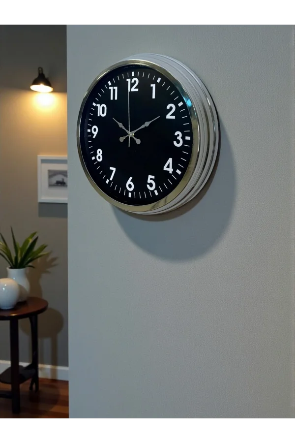 Zentime 40 Cm Krom Şık Duvar Saati