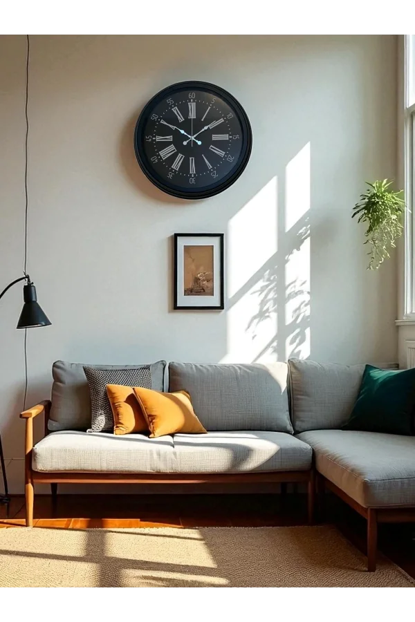 Zentime 40 Cm Siyah Şık Duvar Saati