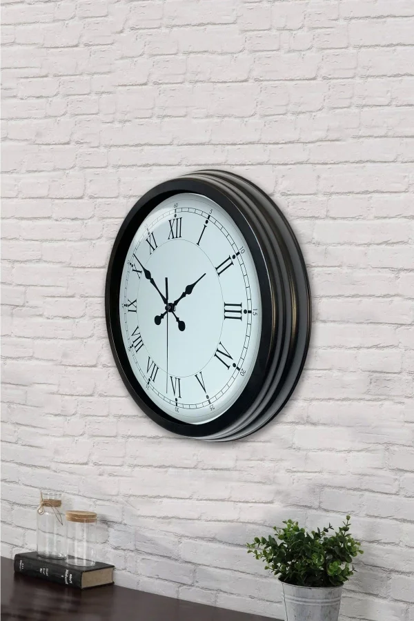 Zentime 40 Cm Siyah Şık Duvar Saati