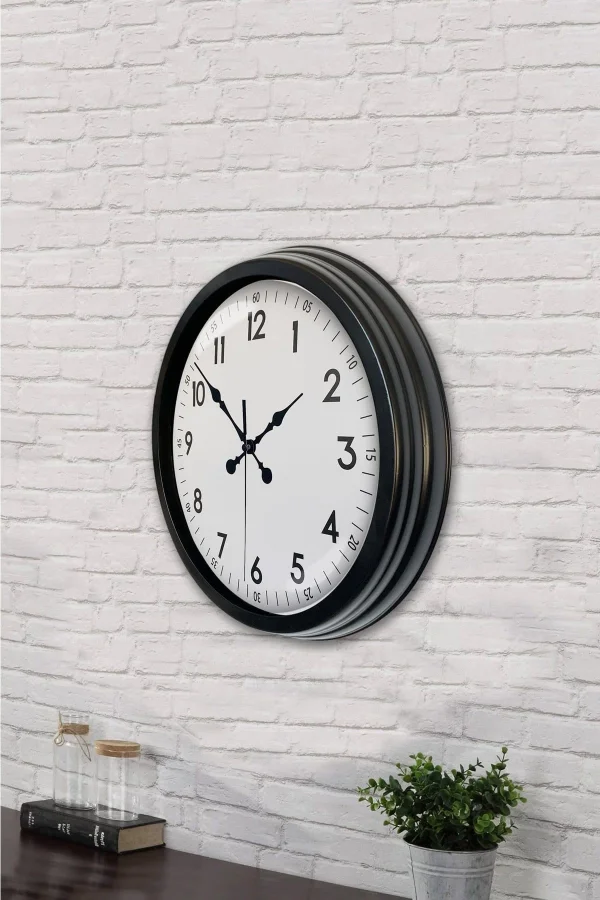 Zentime 40 Cm Siyah Şık Duvar Saati