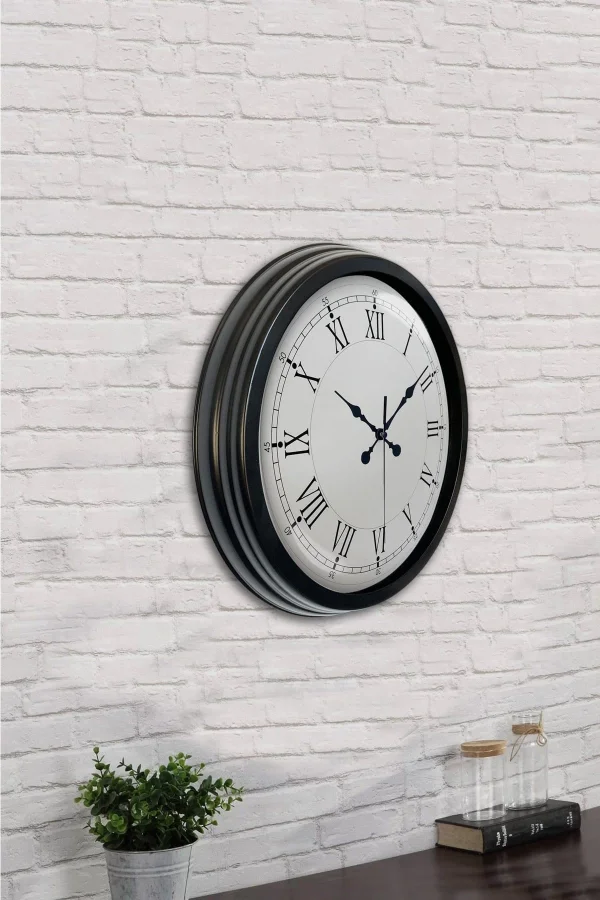 Zentime 40 Cm Siyah Şık Duvar Saati