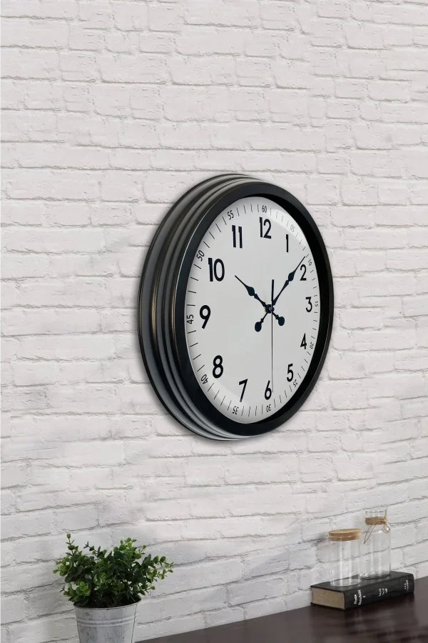 Zentime 40 Cm Siyah Şık Duvar Saati