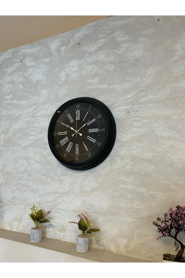 Zentime 40 Cm Siyah Şık Duvar Saati