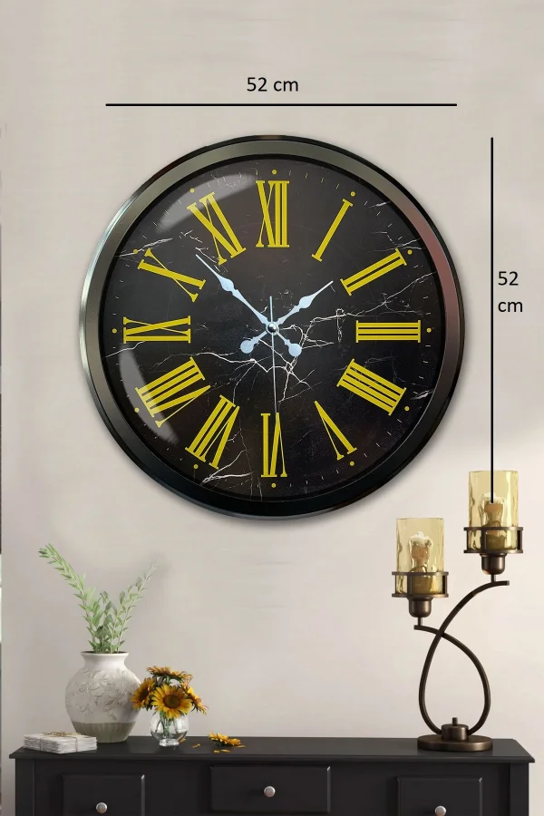 Zentime 52 Cm Siyah Modern Duvar Saati