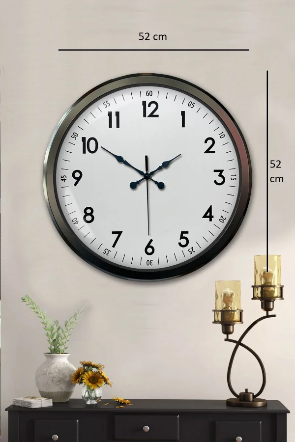 Zentime 52 Cm Siyah Modern Duvar Saati