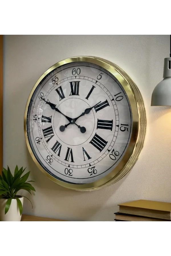 Zentime 60 Cm Gold Lüks Duvar Saati