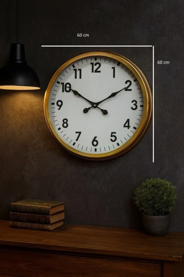 Zentime 60 Cm Gold Lüks Duvar Saati