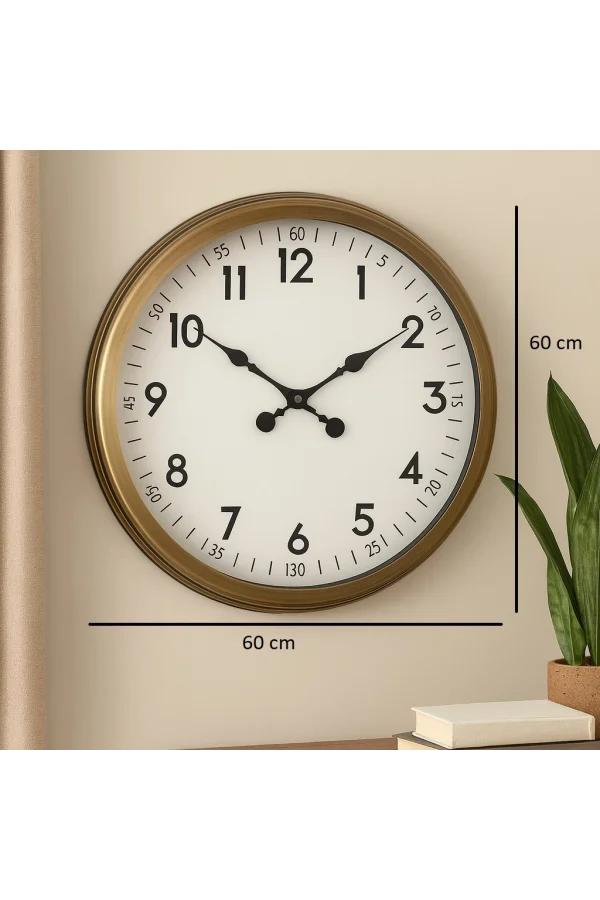 Zentime 60 Cm Gold Lüks Duvar Saati