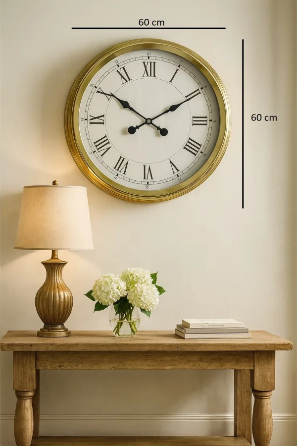 Zentime 60 Cm Gold Lüks Duvar Saati