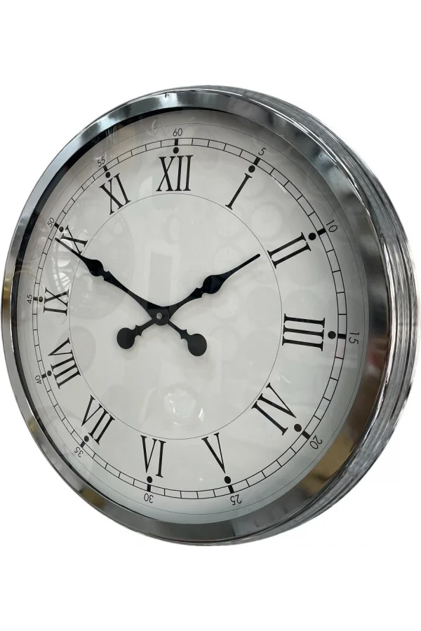 Zentime Krom Elegant 60Cm Metal Duvar Saati