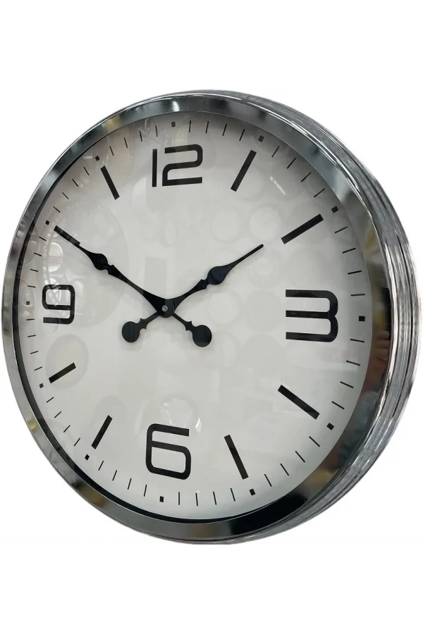 Zentime Krom Modern 60 Cm Metal Duvar Saati