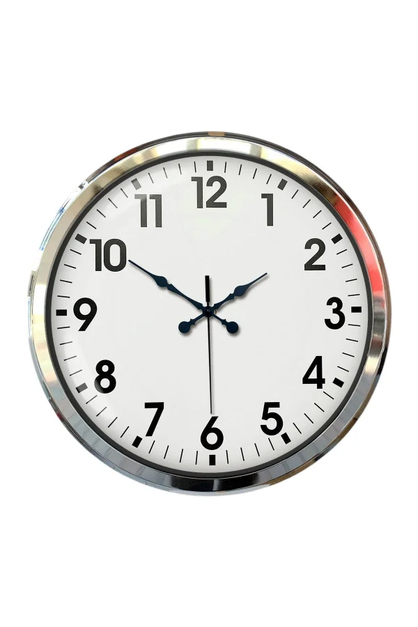 Zentime Krom Şıklık 52 Cm Metal Modern Duvar Saati