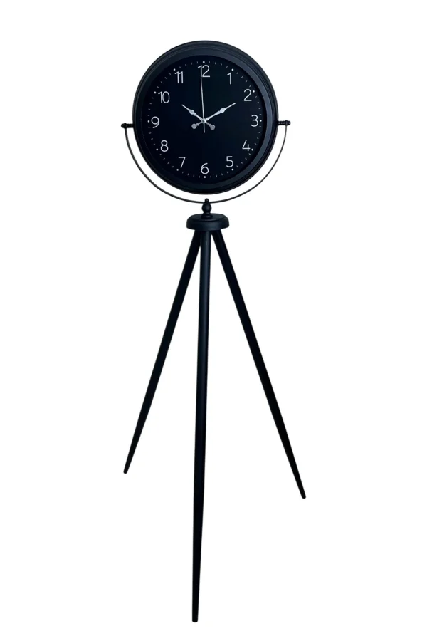 Zentime Sade Siyah Tripod Ayaklı Saat