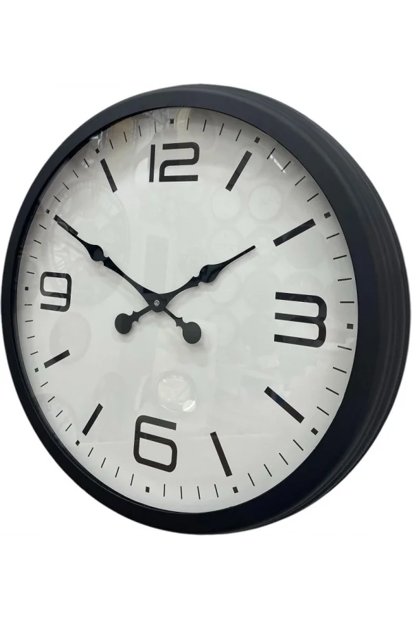 Zentime Siyah Modern Şık 60 Cm Metal Duvar Saati