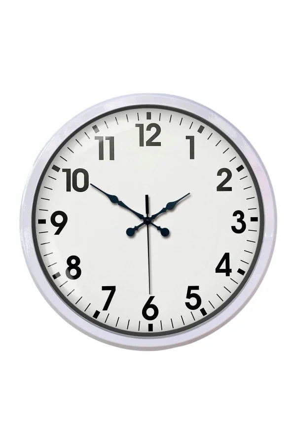 Zentime White Classic Modern 52 Cm Metal Duvar Saati