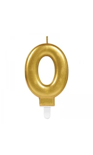 0 Rakamı Mum Gold Renk