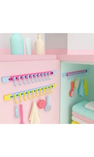 10 Kancalı Raylı Mutfak ve Banyo Düzenleyici Askı